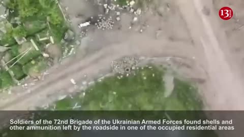 Drone struck shells and ammunition stored by Russians on roadside – Strong blast