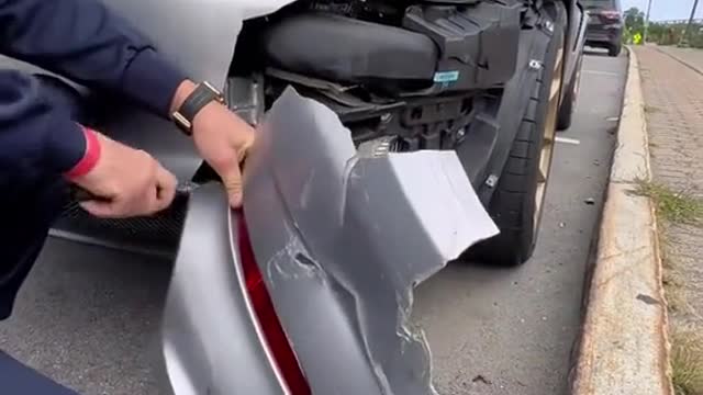 The car had an accident and cut through