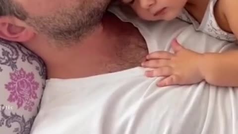 Cute Baby Hugs Father | Baby Love Her Father