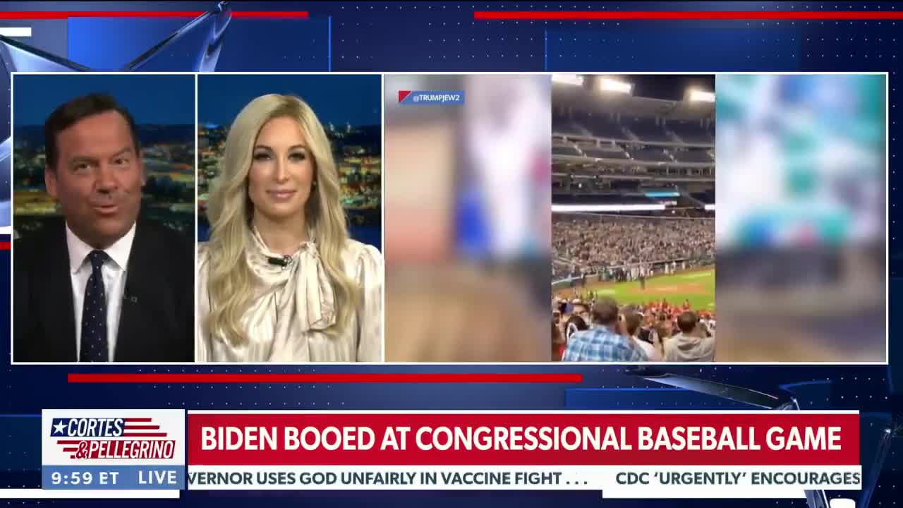 Crowd Boos at Illegitimate POTUS Biden, when he shows up for Congressional Baseball Game.