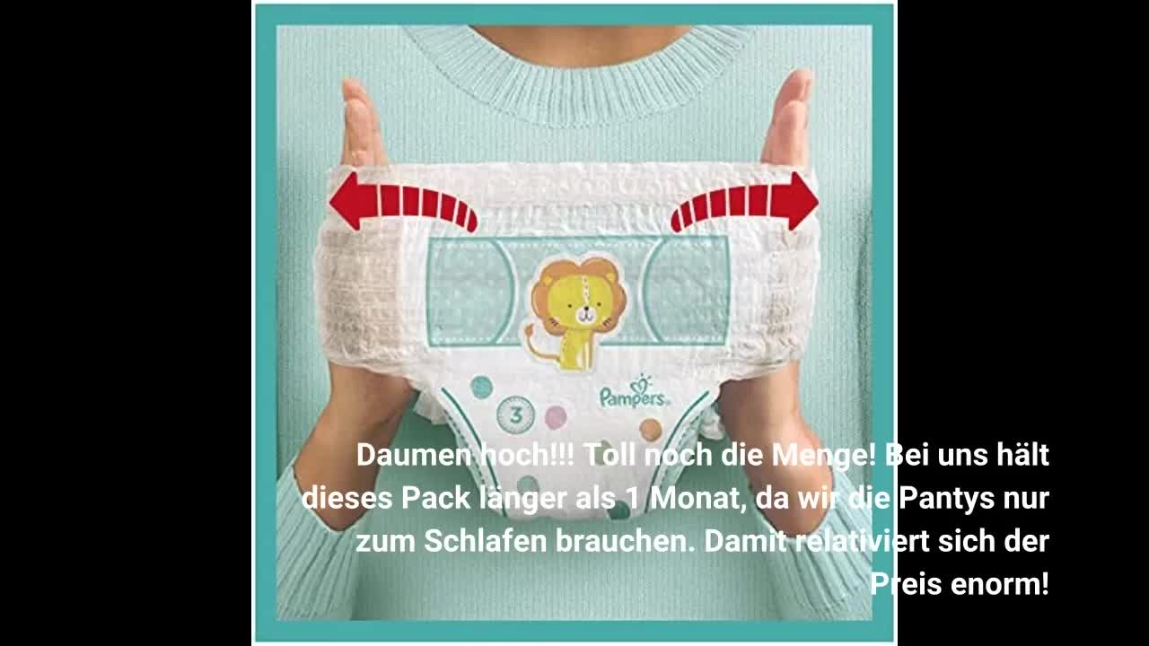 Pampers Windeln Pants Größe 3 (6-11kg) Baby-Dry, Midi, 180 Höschenwindeln mit Stop- und Schutz