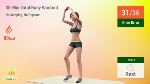 30mins total body no jumping, no repeats - fitness