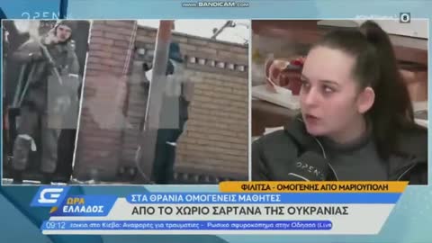 Greek woman from Mariupol who just arrived in Greece