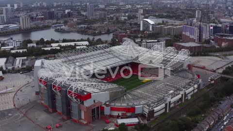 Drone Shot Orbiting Old Trafford Stadium 06