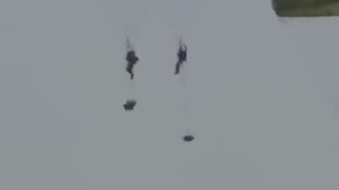 US Army paratroopers training