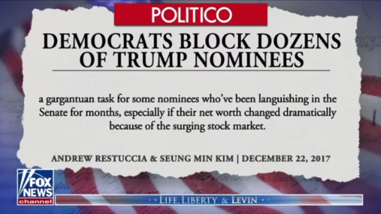 Mark Levin gives a history lesson on the Senate blocking nominations