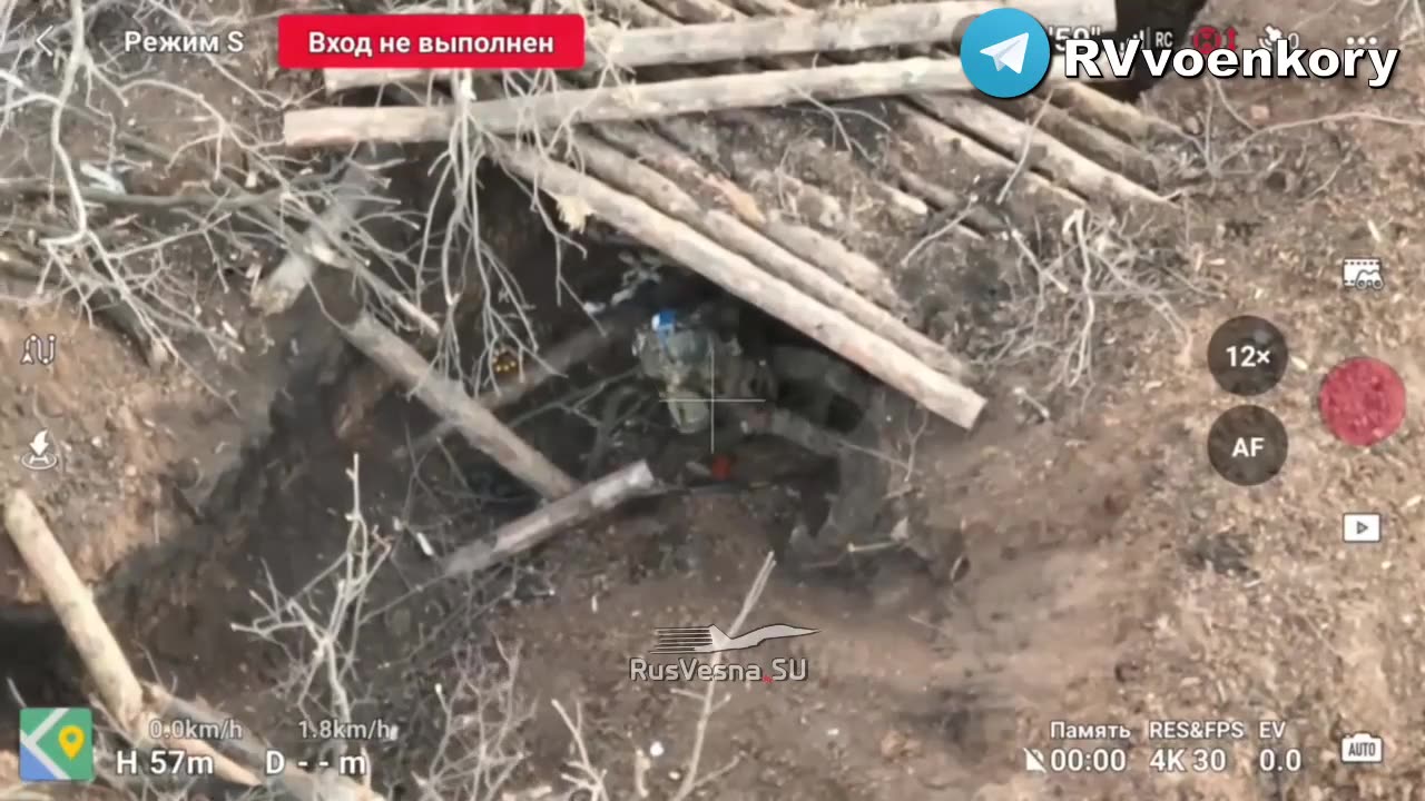 Russian armoured assault on trenchline near Marinka