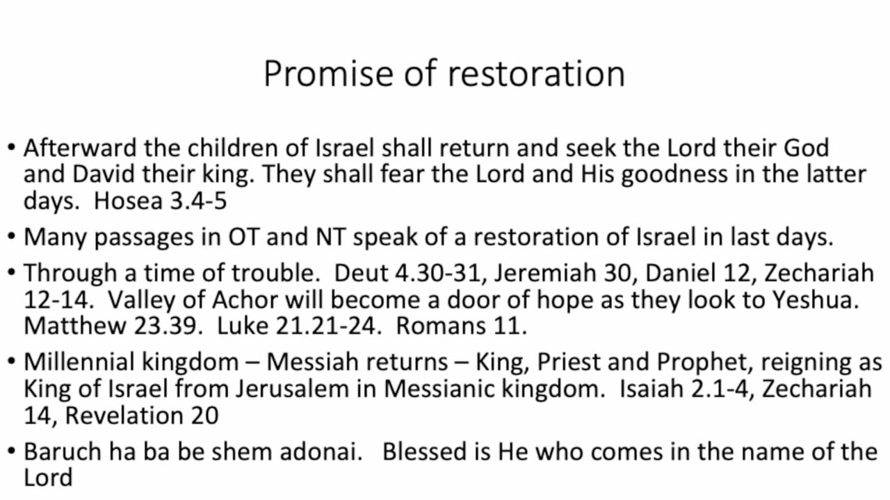 The restoration of Israel