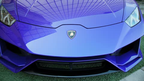 Blue lamborghini car