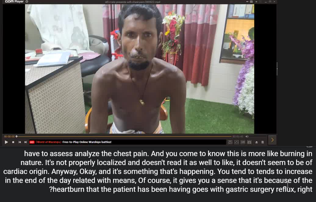 ST5.40 year old man with chest pain discussion