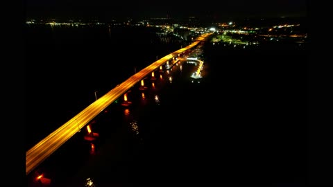 Max Brewer bridge Titusville Florida at night