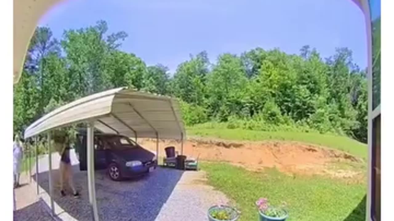 Caught my sister tripping on the doorbell camera