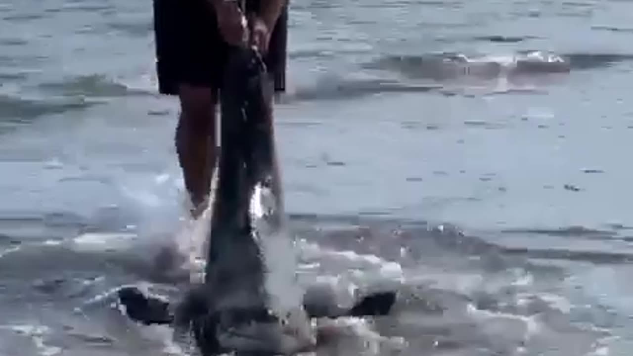 Beach fishing Man