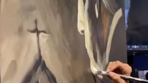 Christian Artist paints glorious portrait of DJT at CPAC