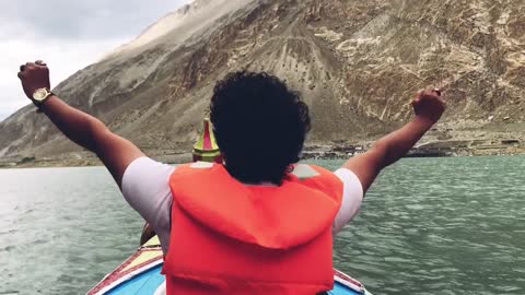 Boating in a very beautiful lake