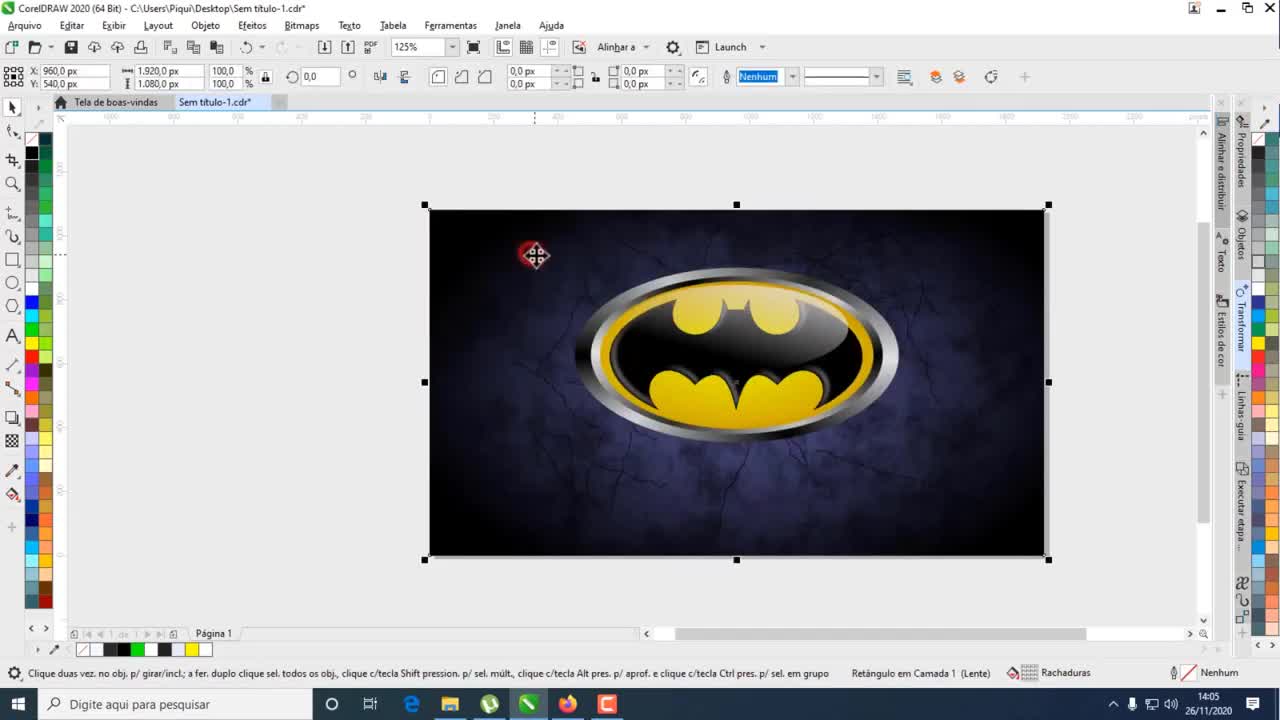 Wallpaper Batman no coreldraw