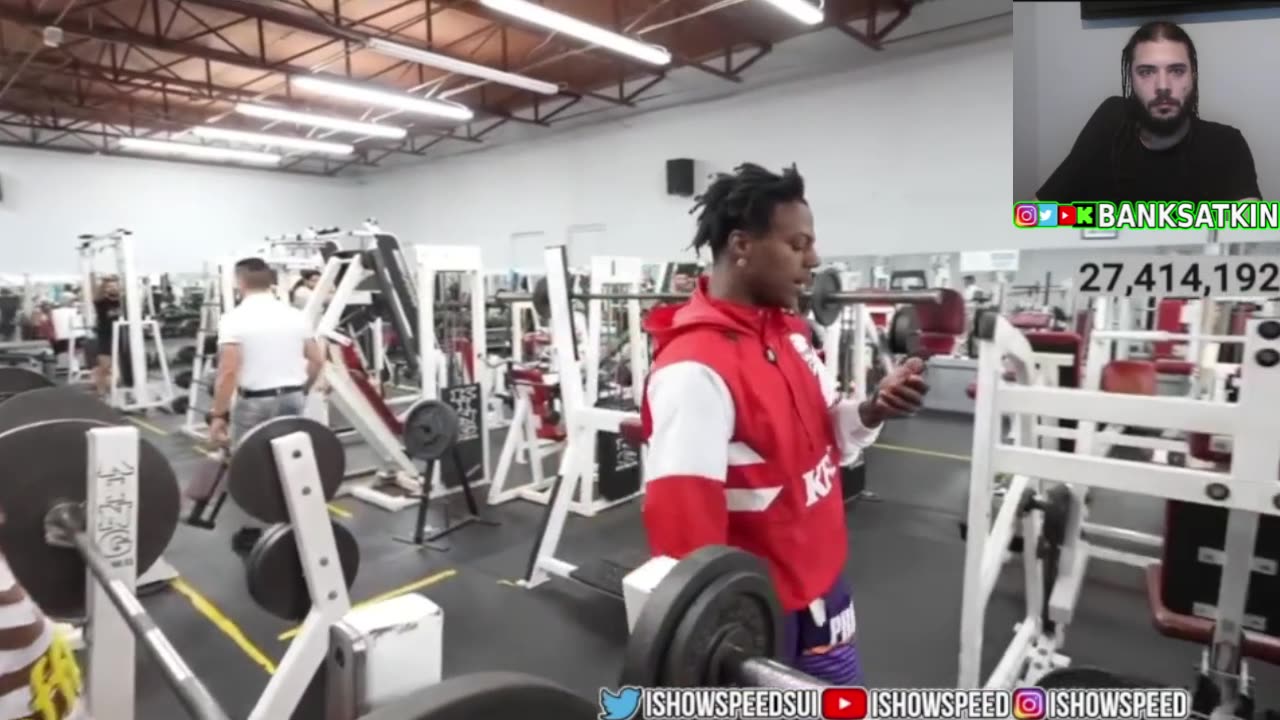 Banks Reacts to IShowSpeed Going To The Gym With His Brother