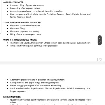WASHINGTON State courts computers systems down.