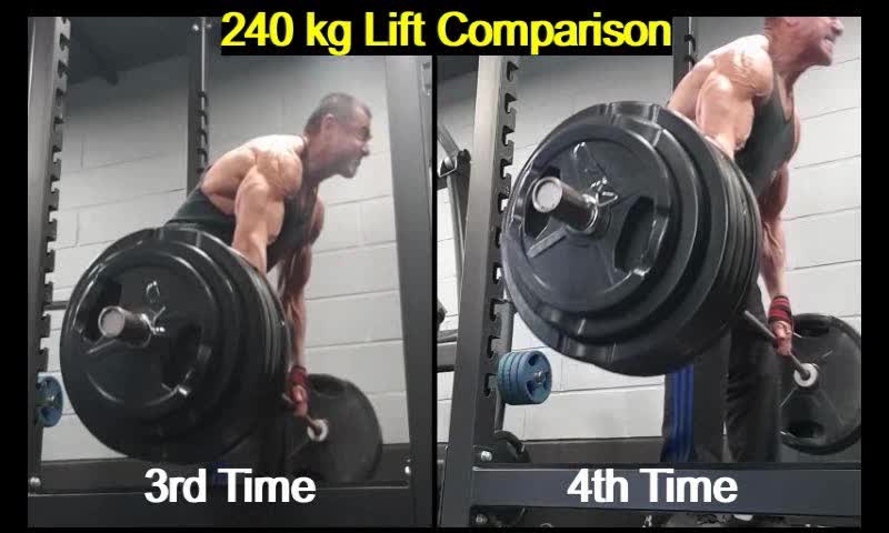 My deadlift comparison with 240kg lifts