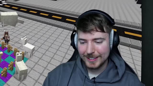 mr beast giving a lambo to the person who can build the best car.(Minecraft)