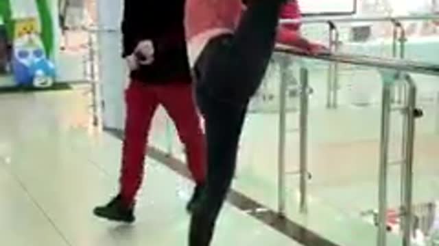 Be aware of fake tights when you are stretching in public
