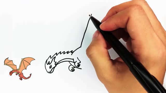 HOW TO DRAW A CUTE DRAGON STEP BY STEP.(Hand drawing)