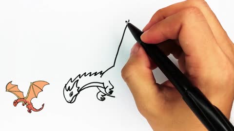 HOW TO DRAW A CUTE DRAGON STEP BY STEP.(Hand drawing)