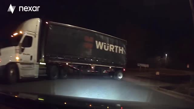 Truck pulls out in front of me