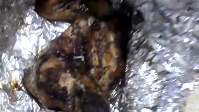 Chicken on charcoal with fine meat.