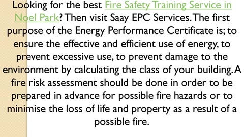 Best Fire Safety Training Service in Noel Park