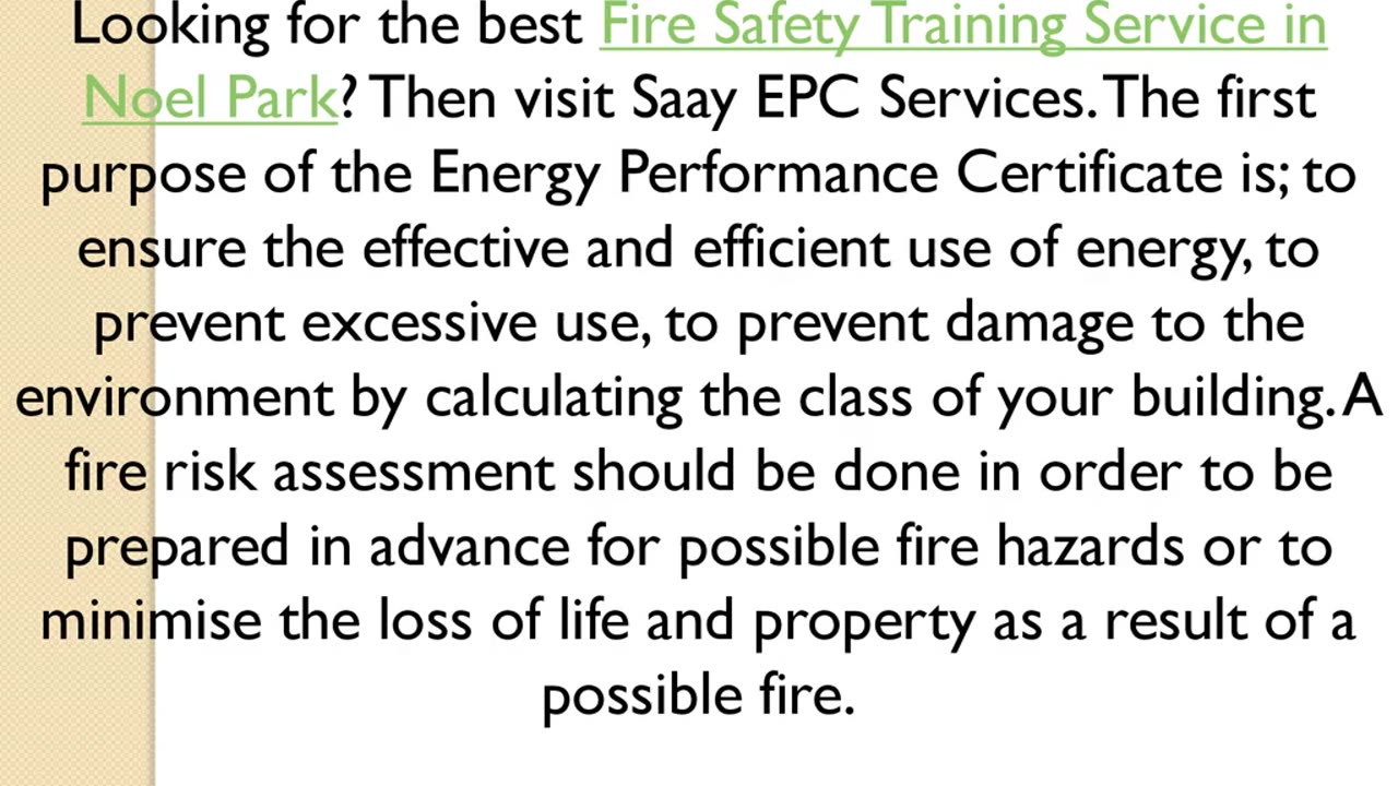 Best Fire Safety Training Service in Noel Park