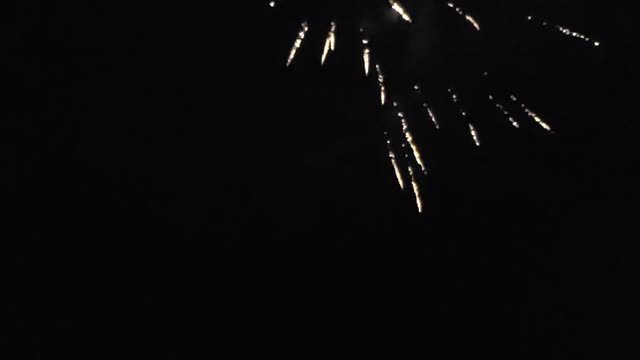 Slow-mo fireworks with lightning