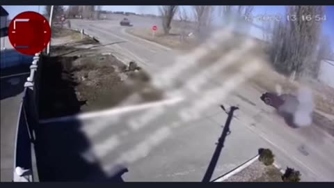 Ukraine Russia War Tank Shoots Car