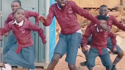 Children making funny video