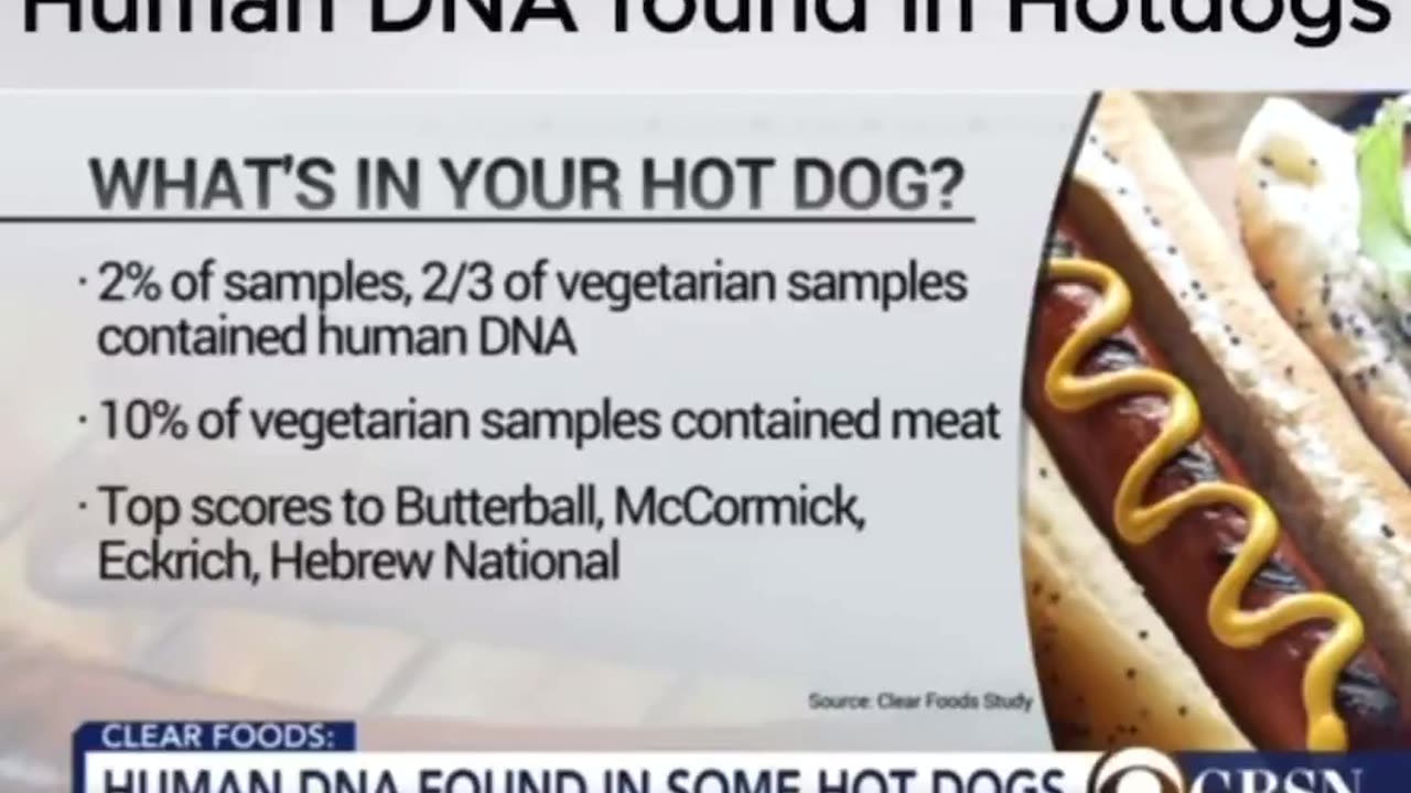 ⚫️🇺🇸 CBS: Human DNA being found in American Hotdogs