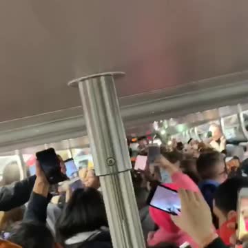 Subway filled with travis scott fans after concert sing sicko mode and jump