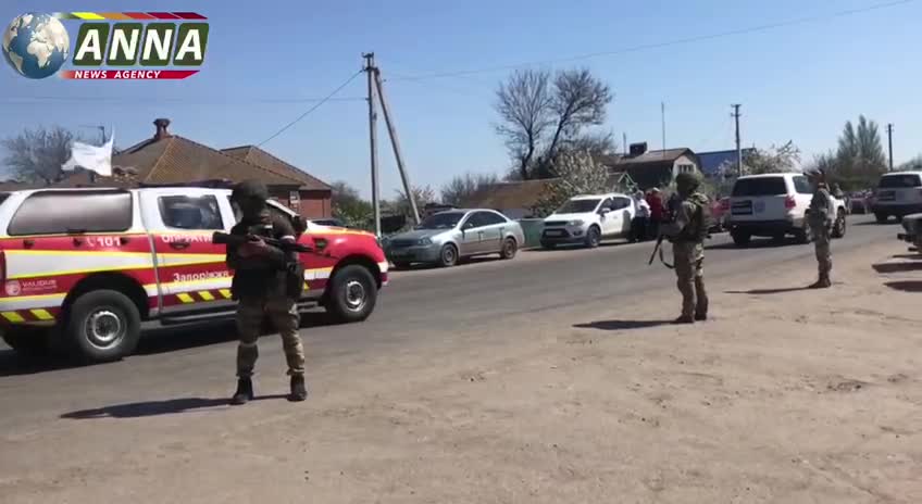 the UN column arrived for negotiations on the evacuation of civilians from Azovstal in Mariupol