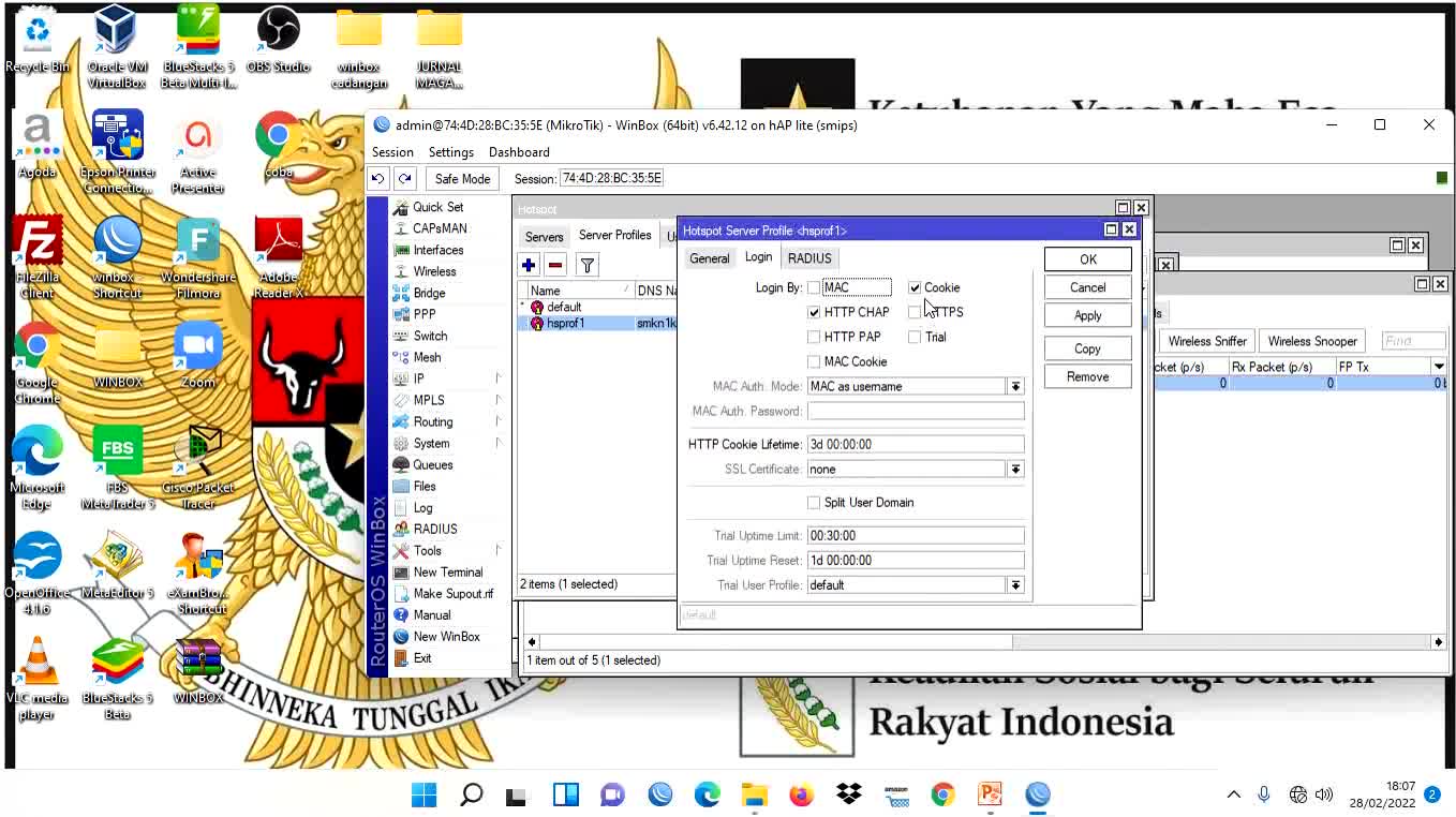 Cara Setting Router Mikrotik SMKN 1 Kintap