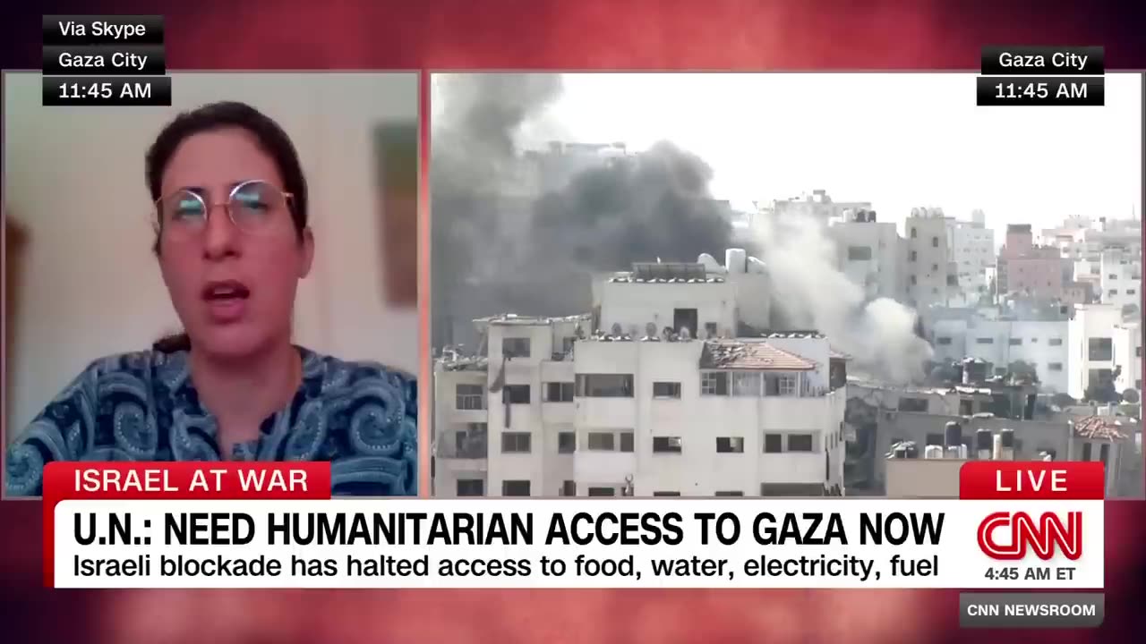 Explosion interrupts live Gaza interview