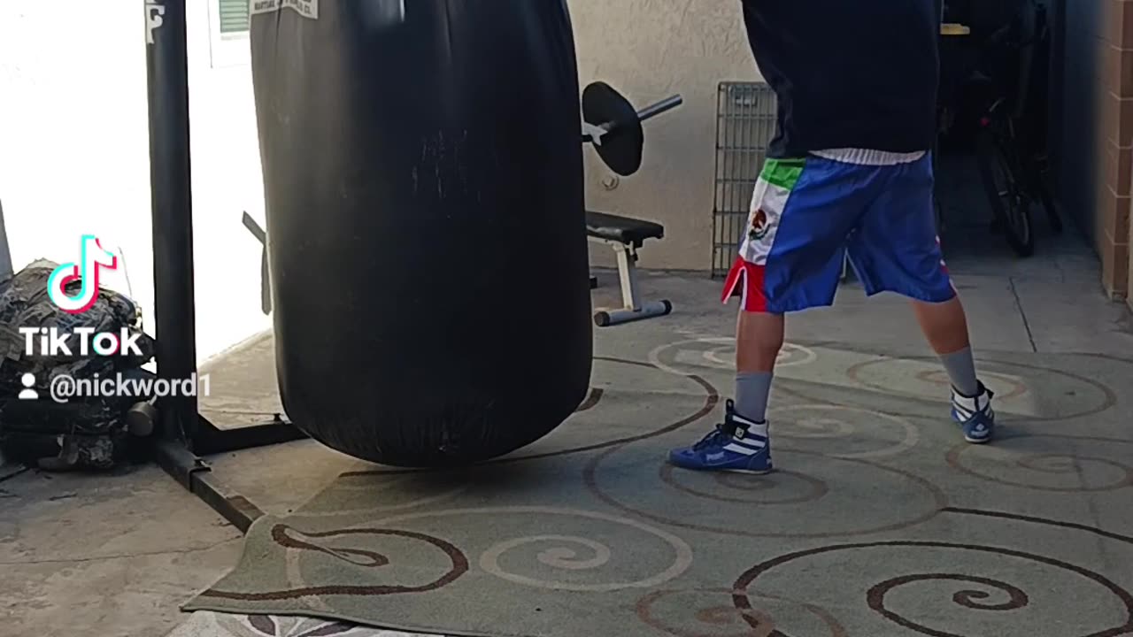 500 Pound Punching Bag Workout Part 71. More Boxing Work With Harder Shots!