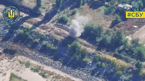 Drone Strike on a Tractor Digging Russian Positions