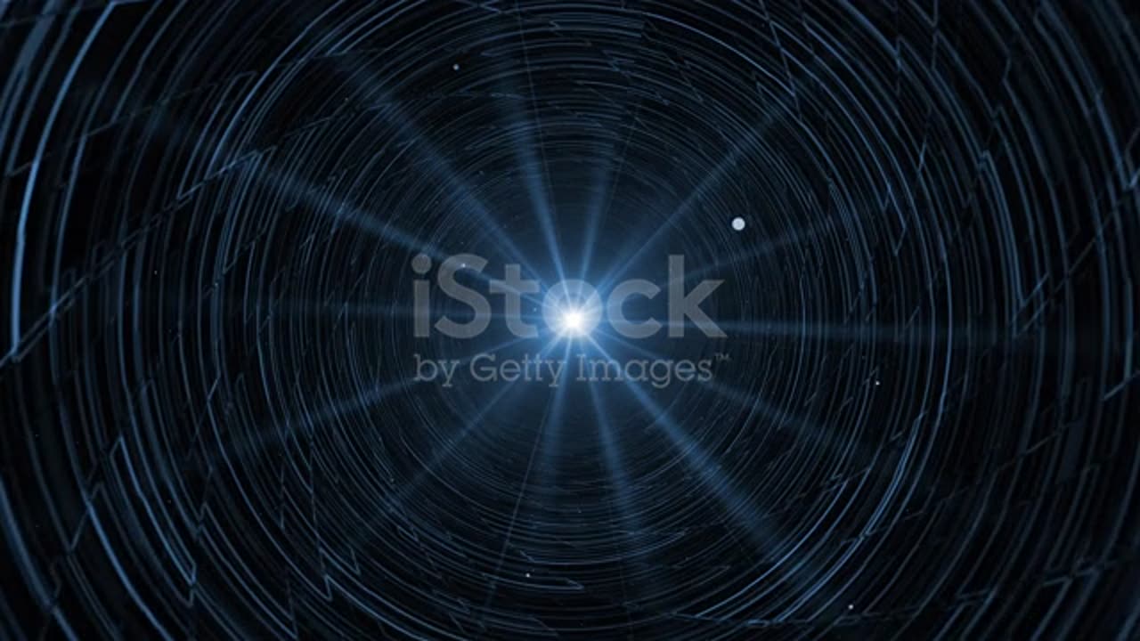 Digitally Generated Tunnel in deep space journey to a big star