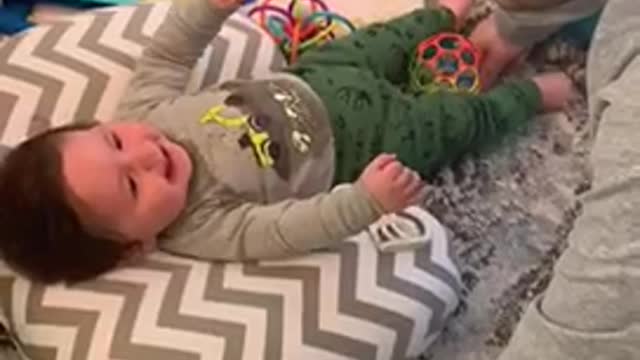 Baby Preciously Laughs Every Time Dad Calls Him "Perfect"