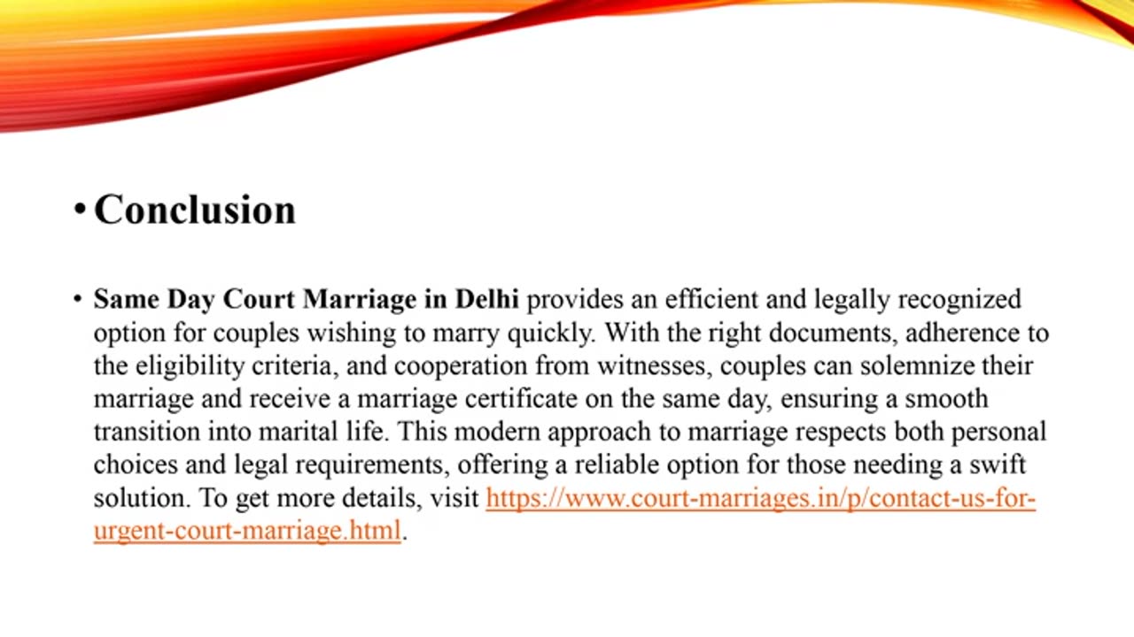 Awareness on the Same Day Court Marriage in Delhi