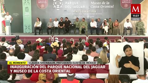 AMLO y Sheinbaum inauguran Parque Nacional del Jaguar y Museo de la Costa Oriental