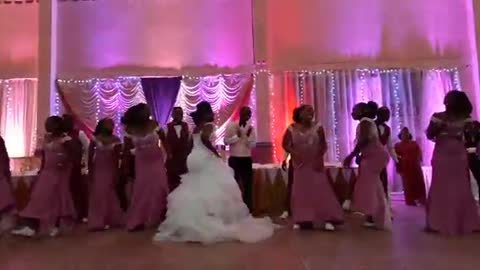 Bridal team performs during reception