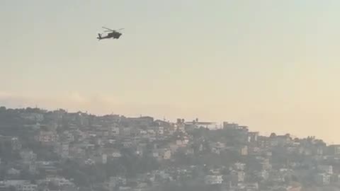 An Israeli Apache helicopter struck a target in Lebanon with a missile yesterday