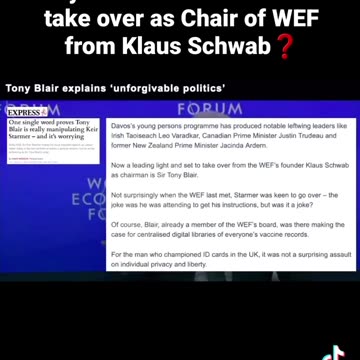 Tony Blair Maybe Next Head Of W.E.F: Arrest This War Criminal