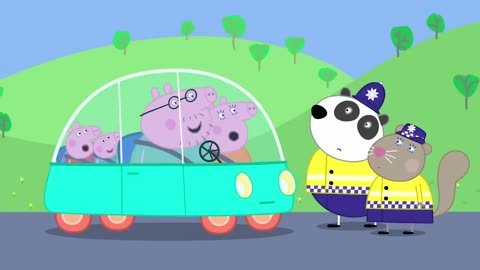 Peppa And Family Drive An Electric Car!