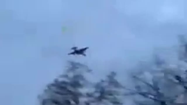 A Russian SU-25 operating over the city of Krivoy Rog.